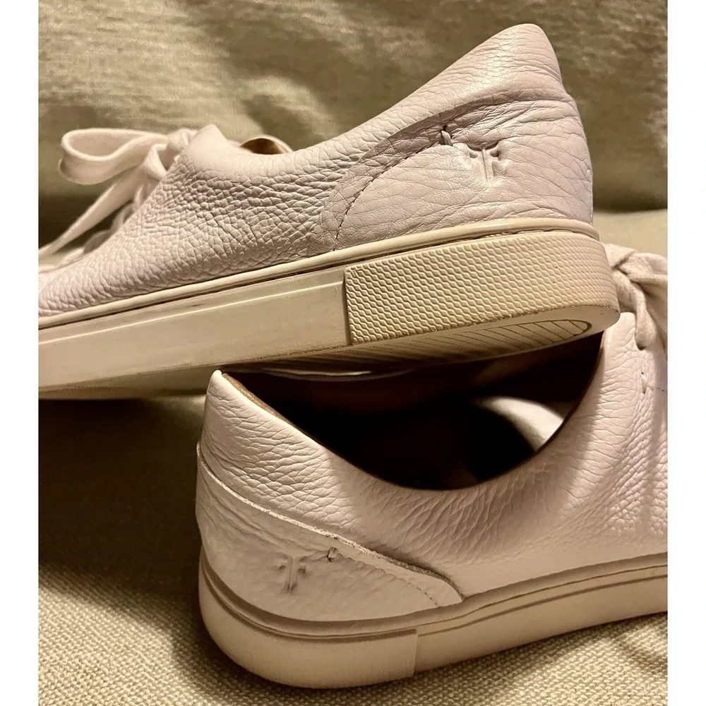 Frye Ivy Low Lace White Leather Sneakers Womens 8.5 M 3471183-WHT